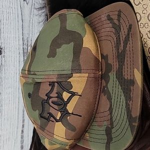 Camo Hat with Black Logo